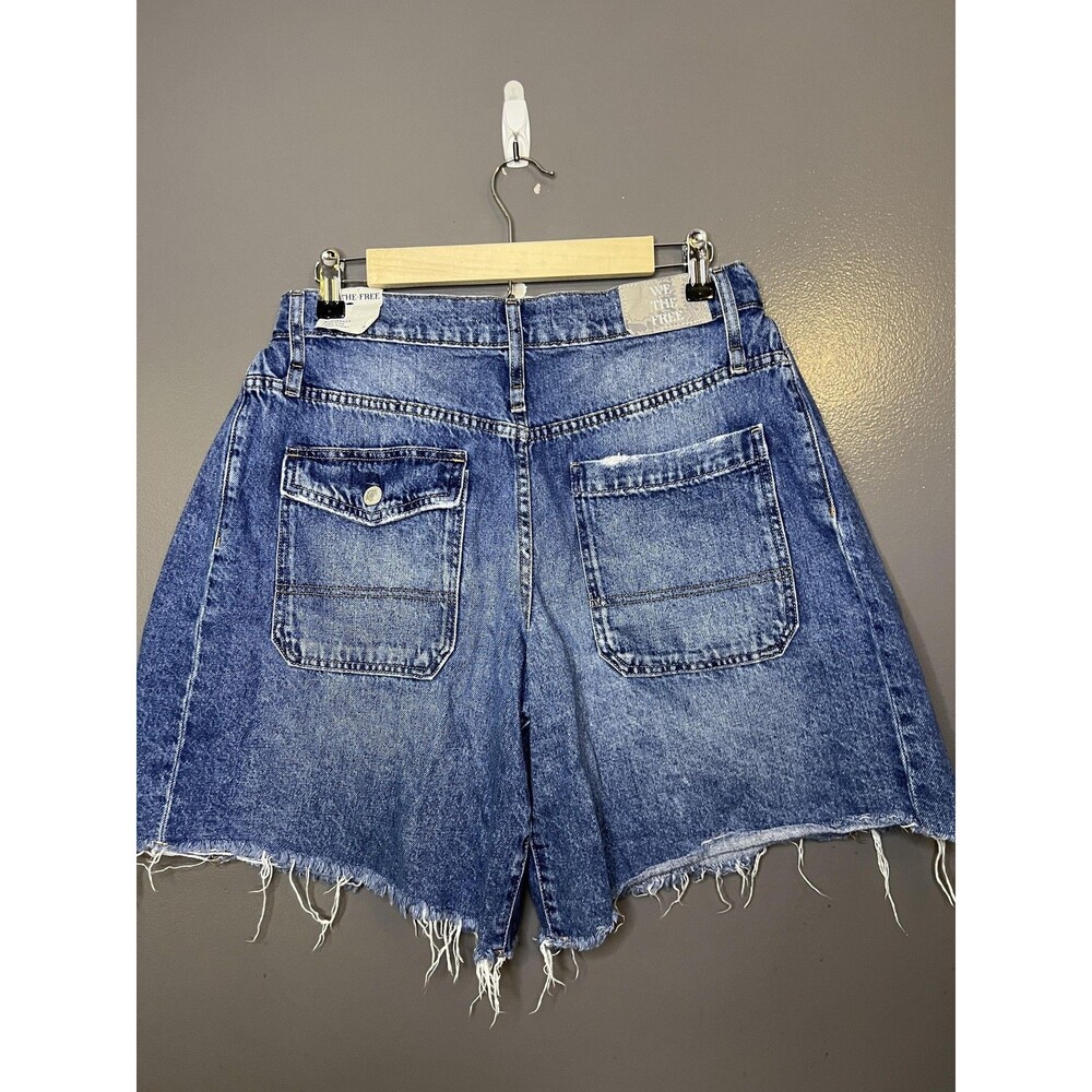 We The Free Shorts Womens 29 Blue Boomerang High Rise Cutoff Frayed Hem Denim - Picture 5 of 11